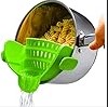Universal Snap N Strain Colander – Silicone Clip-On Pot & Pan Strainer