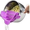 Universal Snap N Strain Colander – Silicone Clip-On Pot & Pan Strainer